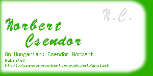 norbert csendor business card